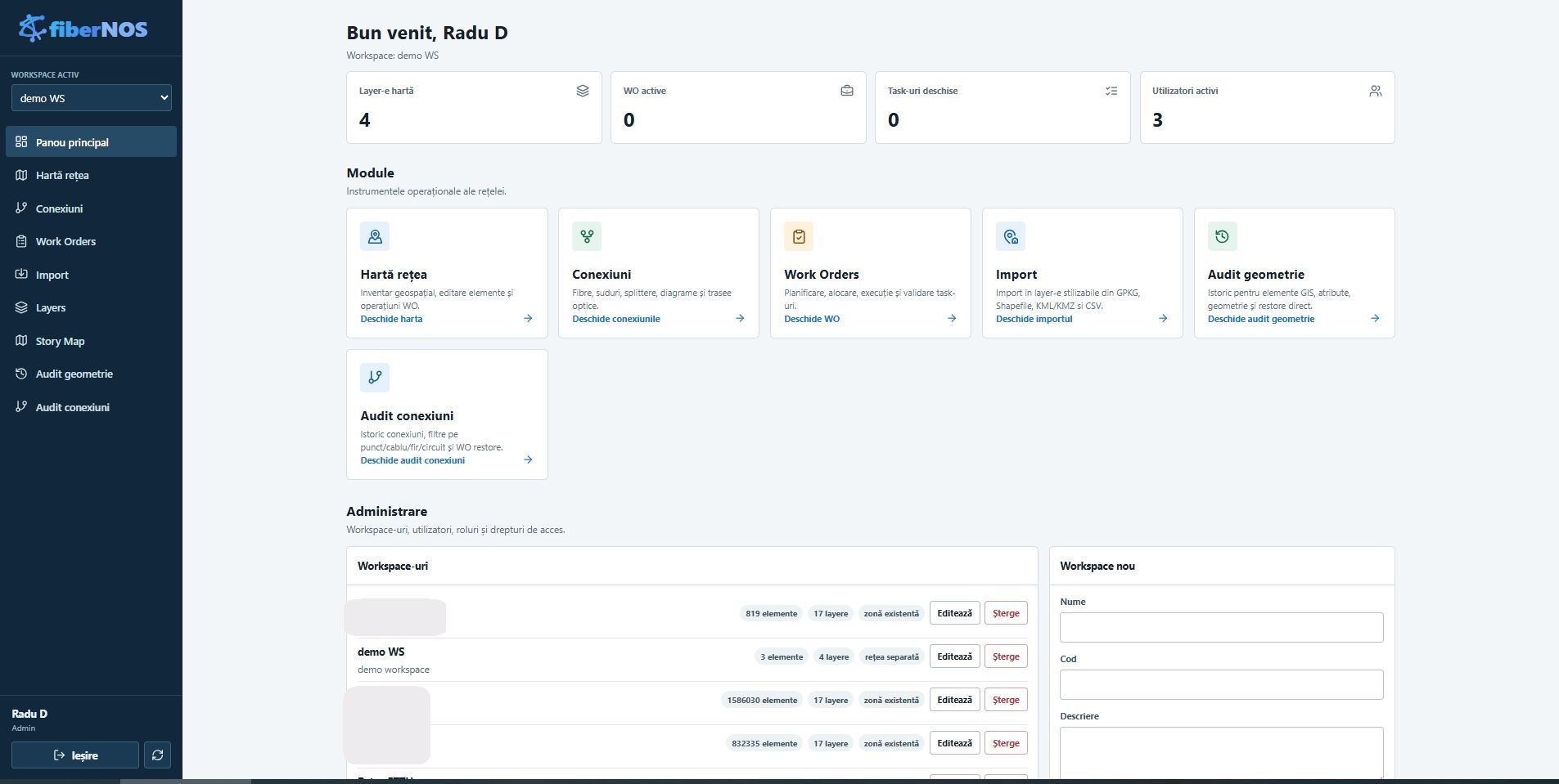 Panou principal screenshot